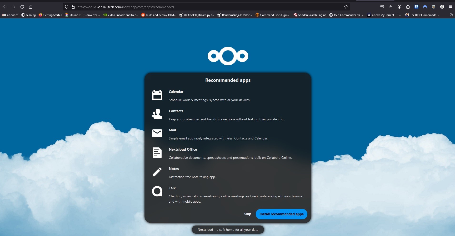 Nextcloud Install Recommended Apps